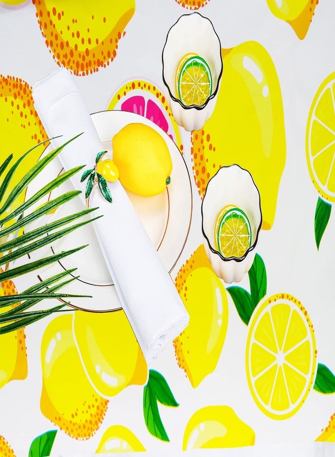 HSPAIDYP Lemon Tablecloth 108"x54" Lemon Party Decoration Disposable Summer lemonade tablecloth lemonade stand Table Cover for Summer Lemon Party Supplies Beach Picnic Kids Birthday Party Decorations(1Pcs) - Image 2